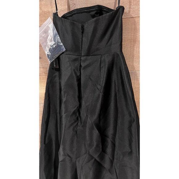 Alfred Sung Black Strapless Satin Gown maxi dress size 6 Reg NWOT - Picture 7 of 10